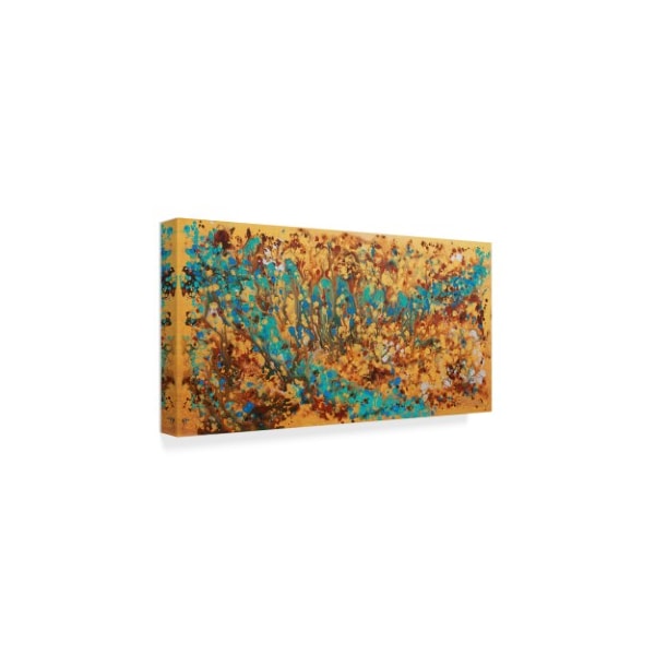 Hilary Winfield 'Liquid Energy Yellow Blue' Canvas Art,16x32